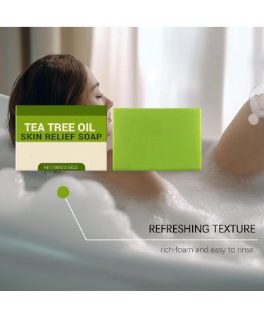  JIAOY Loravey Relief Soap Tea Tree Oil Soap Natural Foot & Body Soap for Healthy Skin Gentle Exfoliating Soap Lasting Odor Control Daily Cooling Cleaning - Buy Online on GoSupps.com