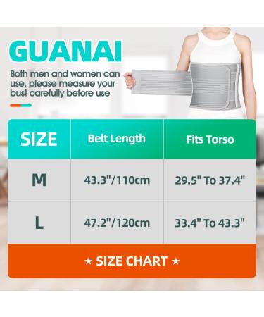GUANAI Broken Rib Brace - Breathable Chest Wrap Belt for Men & Women - Medium Size for Rib Injury Support and Protection - Buy Online on GoSupps.com