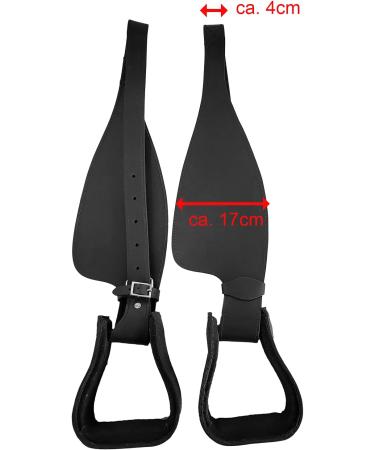 A&M Reitsport High-Quality Leather Stirrups + Fender - New Black Equestrian Gear - Buy Online on GoSupps.com