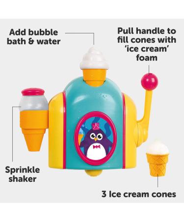 TOMY Toomies Foam Cone Factory Bath Toy | Ice Cream Bubble Maker for Kids | Water Play Toy for 18M, 2, 3, 4 Year Old Boys and Girls - Buy Online on GoSupps.com
