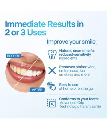 Teeth Whitening Strips for Sensitive Teeth - Professional White Strips for Home Using Enamel safe 3 Days Express Result 28 Natural Teeth Whitener Strips 14 Treatments by Deepklean Coconut - Buy Online on GoSupps.com