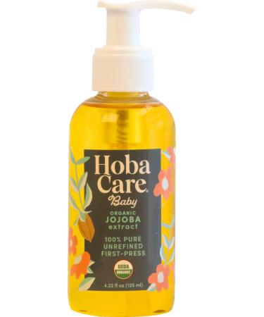 HobaCare Baby Organic Jojoba Oil - 100% Pure Jojoba Oil, Unrefined Cold Pressed for Skin & Scalp - Moisturizing Body Oil for Dry Skin, Natural Hair Oil for Women, Kids & Babies (4.22 fl oz / 125 ml) 4.22 Fl Oz (Pack of 1)