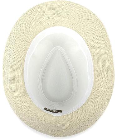 WESTEND Unisex Beige Wide Brim Fedora Hat - Summer Panama & Straw Hats for Men and Women - Large-X-Large - Buy Online on GoSupps.com