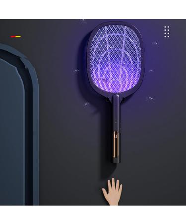 Electric Fly Swatter Racket Powerful Swatter 2 in 1 Electric Fly Killer Rechargeable Killer Lamp Portable Fly Killer Lamp for Indoor and Outdoor (Black) - Buy Online on GoSupps.com