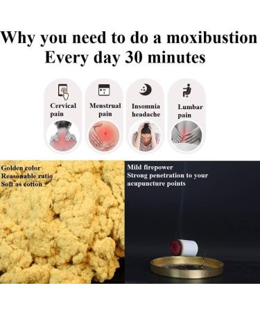 Pure Moxa Sticks Rolls 10-Years Purity 60:1 Ratio - 54 Rolls Mugwort Moxibustion Artemisia Wormwood - Buy Online on GoSupps.com