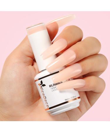 Nicedeco Rubber Base Gel Pink 15ml - LED UV Soak Off Nail Art Manicure | Premium Rubber Gel for Perfect Nails - Buy Online on GoSupps.com