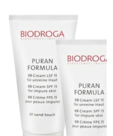 Biodroga puran formula BB cream spf 15 for impure skin - 01 sand touch 40 ml /44gr (New)