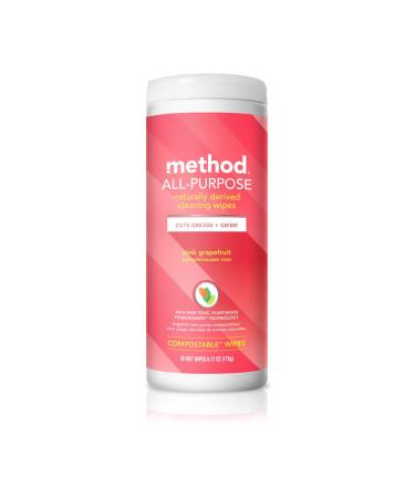 METHOD Pink Grapefruit All Purpose Cleaning Wipes, 30 CT