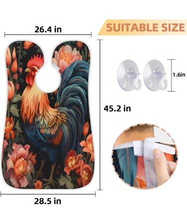 Flower Animal Rooster Beard Bib Apron - Ultimate Beard Hair Catcher for Men | Perfect Gift for Dad Husband | Father's Day Anniversary Christmas - Buy Online on GoSupps.com