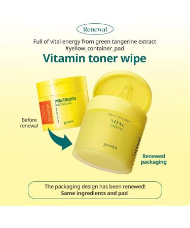 GOODAL Green Tangerine Vitamin C Toner Pads | 5-in-1 Exfoliating, Toning, Moisturizing, and Detoxifying | 70 Pads - Sensitive Skin - Buy Online on GoSupps.com