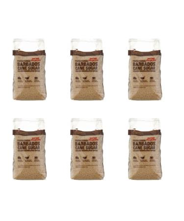 Barbadoos Cane Sugar 750g - Naturally Milled Sugar With The Taste Of Freshly Cut Barbadoos Cane - Terrific In Tea And Coffee - Pack of 6