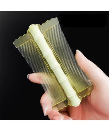 ASIEIT Double-sided Scalp Massage Comb Fine Tooth Hair Nit Comb Lice Comb Flea Lice Removal Comb Bamboo Shape for Adult Kids (Green) - Buy Online on GoSupps.com