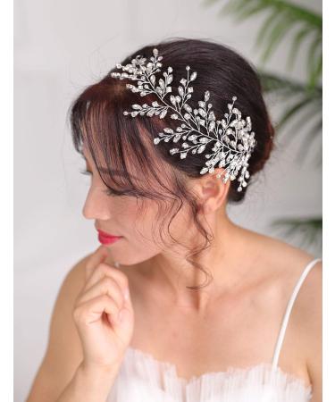 Deniferymakeup Silver Bride Crystal Wedding Hair Vine Bridal Hair Piece Rhinestone Hair Accessories for Women for Women and Girls - Buy Online on GoSupps.com