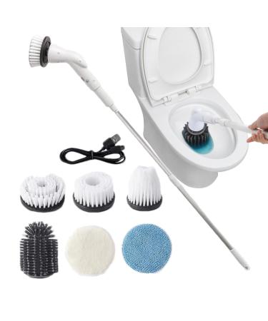 Electric Scrubber - 2000mAh Rotating Shower Brush Cleaners Electric Tub Scrubber with Retractable Handle Power Floor Scrubber for Bathroom