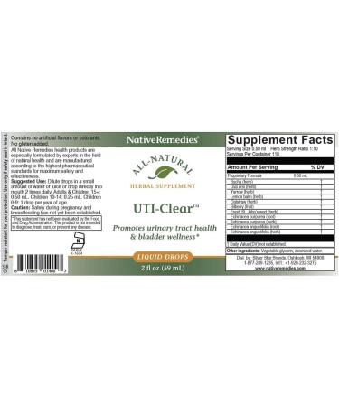 Native Remedies UTI-Clear 59ml - Natural Solution for Urinary Tract and Bladder Health - Pack of 1 - Buy Online on GoSupps.com