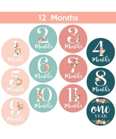 Floral Baby Monthly Milestone Stickers for Newborn Girl | Set of 24 Baby Girl Month Stickers - Buy Online on GoSupps.com