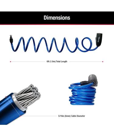 Master Lock 8127TRI Bike Lock Cables 3 Pack Keyed-Alike - Blue/Green/Red - 6 ft. Long - Buy Online on GoSupps.com