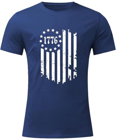 Men's American Flag Striped T-Shirt - Navy XX-Large - Buy Online on GoSupps.com