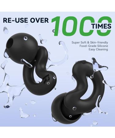 Ultra Soft Noise Cancelling Ear Plugs for Sleeping - NRR 49dB Reusable Silicone Snoring Blocker for Side Sleepers - 10 Size Options (XS/S/M/L) - Black - Buy Online on GoSupps.com
