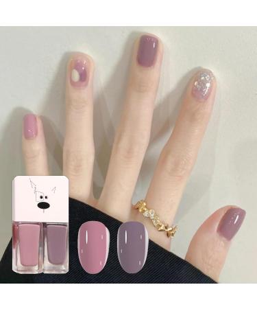 2-in-1 Nail Polish Set Gray Pink & Purple Quick Dry Nail Polish Long Lasting Nail Varnishes No Need Cure Classic Natural Chip-resistant Nail Polish DIY Nail Art Manicure Gift for Girls & Women - Buy Online on GoSupps.com