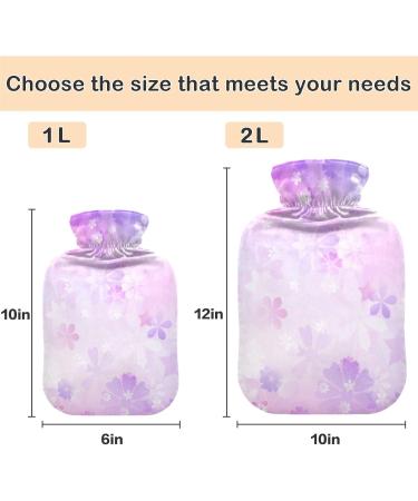NAANLE Purple Cherry Blossom Hot Water Bottle - 1L Transparent Heat Bottle for Menstrual Cramps Pain Relief & Therapy | International Shipping Available - Buy Online on GoSupps.com
