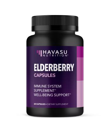 HAVASU NUTRITION Elderberry Capsules with Sambucus Nigra and Antioxidants for Added Benefits in Optimizing Immune Support and Immune Defense