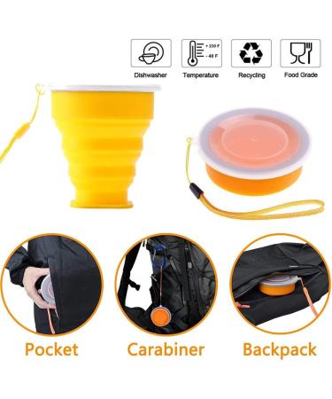 JIELUO 6Pack Collapsible Silicone Travel Water Cup Set with Lid - Reusable & Expandable Drinking Mug for Camping, Hiking, Travel - Buy Online on GoSupps.com