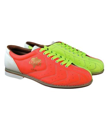 Ladies Glow TCRGL Cobra Rental Bowling Shoes- Laces Yellow/Orange/White 7.5