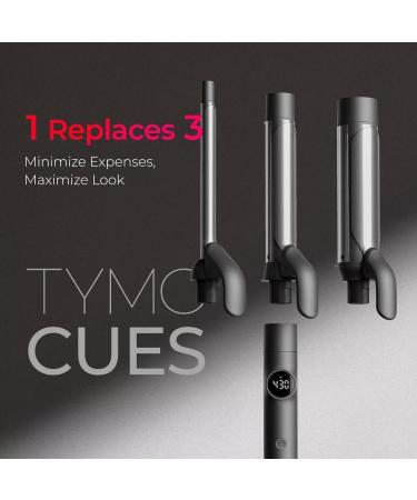 TYMO Curling Iron Set - 3 in 1 Professional Ionic Hair Curler with 5 Temp Settings Dual Voltage & Fast Heating for Defined Curls & Beach Waves - Travel Friendly Black - Buy Online on GoSupps.com