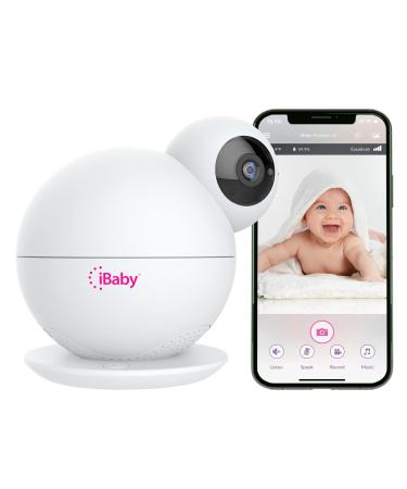iBaby M8L 1080P Smart Baby Camera Monitor, WiFi Baby Monitor with Upgraded Night Vision 2 Way Talk Motion / Crying Alert Lullabies 360 Pan 110 Tilt White M8L Without Moonlight Projector