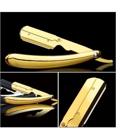 Lalafina Engraved Razor Holder - Foldable & Manual Razor Trimmer - Premium Barber Shaving Accessory | 14.5x2.5cm Gold - Buy Online on GoSupps.com