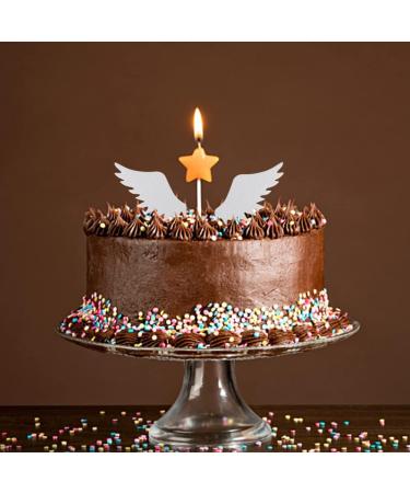 Hpory Cake Topper 60 Pcs Edible White Wings Cupcake Toppers Glutinous Rice Paper Happy Birthday Cake Toppers Angel Wings Cake Decorations for Birthday Wedding Celebration Party - Buy Online on GoSupps.com