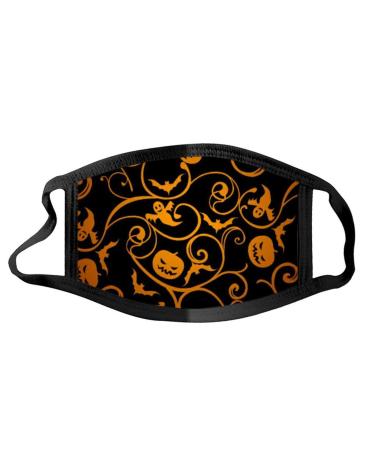 riou Halloween Adult Mouth and Nose Protection Washable with Motif Reusable Mouth and Nose Scarf for Women Men