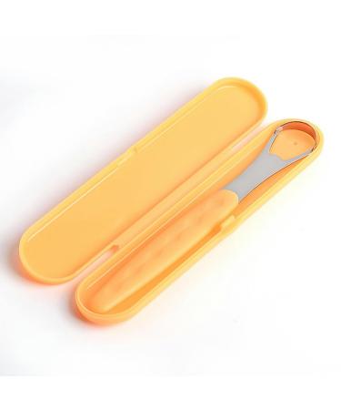 WILsem Tongue Cleaner Scraper Reusable Stainless Steel Mouth Brush Black Blue Green Non-Slip Handle Orange