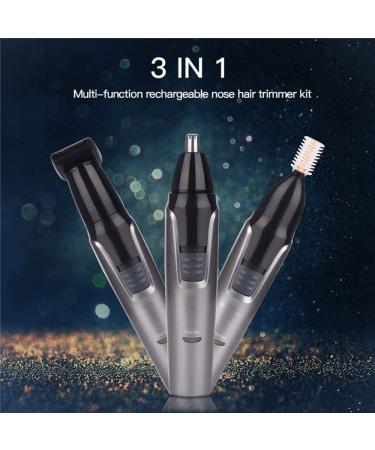 3 in 1 Rechargeable Ear Nose & Eyebrow Hair Trimmer - Professional Electric Facial Hair Remover Waterproof Unisex - Buy Online on GoSupps.com