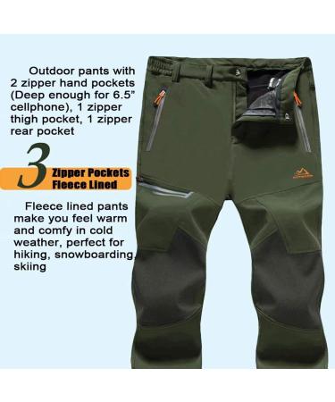 MAGCOMSEN Men's Winter Fleece-Lined Ski Snow Pants | Water-Resistant, 4 Zip Pockets | Black 32 - Buy Online on GoSupps.com