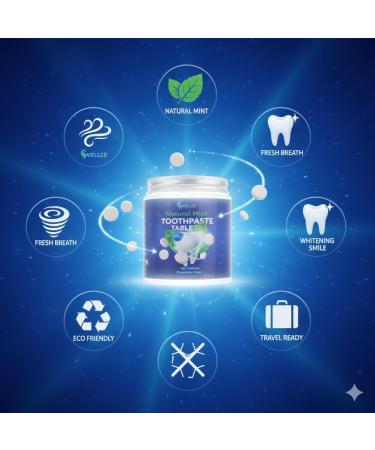 Eco-Friendly Fluoride-Free Toothpaste Tablets | Zero Waste Chewable Tabs for Travel & Daily Use | Natural Mint Flavor (186) - Buy Online on GoSupps.com