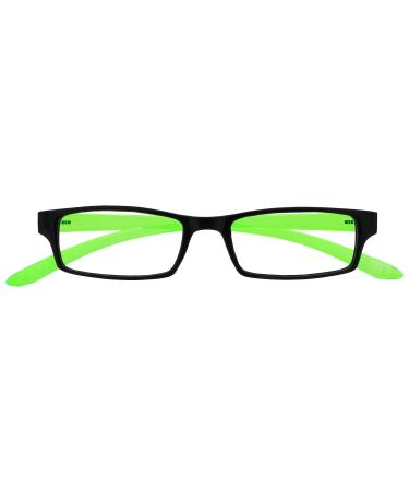 UV Reader Black Bright Green Neck Reading Glasses Men Women UVR021 +2.50 +2.50 Diopters
