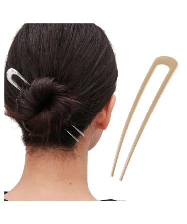 Inilbran Boho Silver Hair Sticks Hairclip Vintage U Shape Hair Slide Hairpin French U Shape Hair Stick Clip Vintage Metal Hair Forks Bun Holder Barrette Decorative Hair Accessories for Women