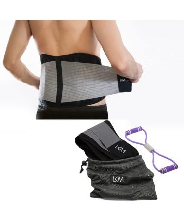 LKM Lower Back Support Belt - Breathable Lumbar Support Brace for Men & Women | Posture Corrector & Waist Trimmer - Large/X-Large - Buy Online on GoSupps.com