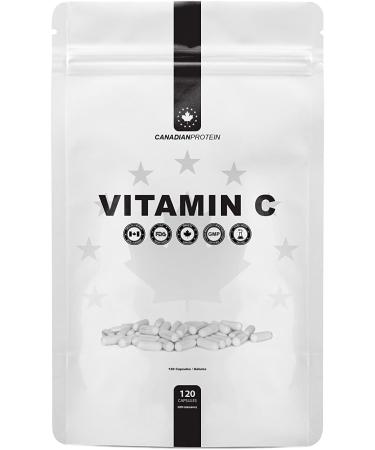 Canadian Protein Vitamin C (Ascorbic Acid) 500mg Capsules | 120 Capsules | Antioxidant Supplement with Immune System Support Promotes Healthy Skin Boosts Metabolism Vitamin C 120 Capsules - Buy Online on GoSupps.com