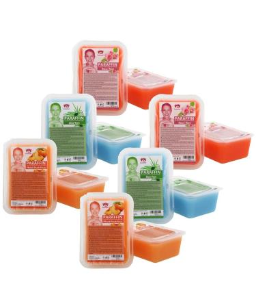 Kosmetex paraffin bath mix package peach aloe vera pink rose fragrance paraffin wax with lower melting point 12x 500ml mix package