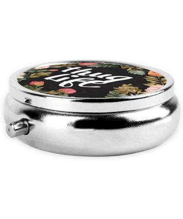 Thug Life Flowers Mini Round Pill Box | 3 Compartment Travel Organizer | Portable Medicine Case for Home & Office - Buy Online on GoSupps.com
