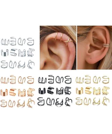 Diarypiece 12 Pcs Retro Advanced Sense Ear Bone Clip Without Pierced Metal Ear Cuff Jewelry Metal alloy - Buy Online on GoSupps.com