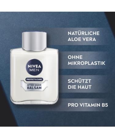 Nivea Men Protect & Care After Shave Balsam 100ml | Calming Shave Balm with Aloe Vera & Vitamin B5 - Soothing Skin Care for Men - Buy Online on GoSupps.com