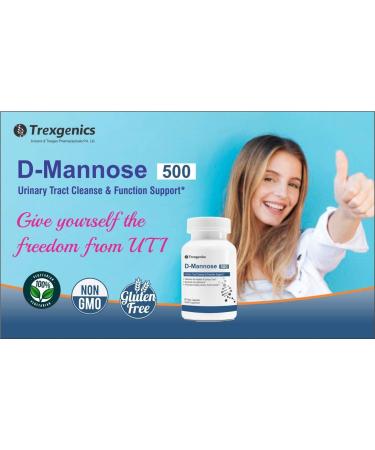 BETT Trexgenics D-Mannose 500mg for Urinary Tract Cleanse & Bladder Health - 60 Vcaps - Buy Online on GoSupps.com