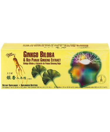 Prince Of Peace Ginkgo Biloba & Red Panax Ginseng Extract 0.34 fl. oz. Each Ginkgo Biloba Supplement Chinese Red Panax Ginseng Extract Supports Overall Well-Being - 2 Pack - 60 Bottles