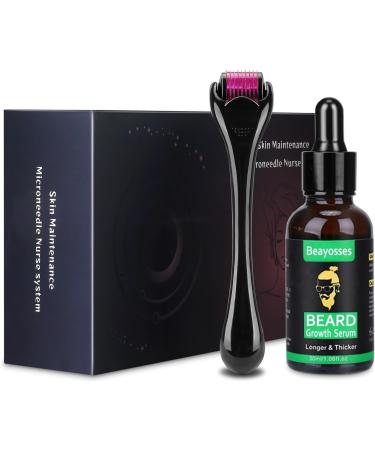 Beayosses Beard Growth Kit Beard Kit Derma roller with Beard Growth Serum Oil (1oz) Stimulate Beard and Hair Growth - Gifts for Men Dad Him Boyfriend Husband Brother - Buy Online on GoSupps.com