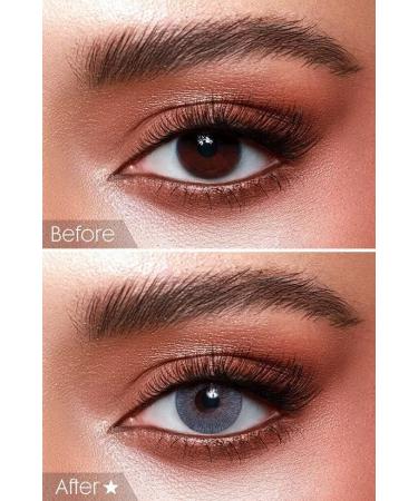 Buy Bella Elite Silky Gray Colored Contact Lenses - Monthly Wear for Dark Eyes | Strong Coverage & Comfort - Dioptre -0.00 - Buy Online on GoSupps.com