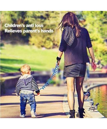 MOTTDAM 2 Pcs Anti Lost Wristband 1.5M Baby Safety Wrist Link Belt - Blue and Orange Walking Hand Strap for Child Toddler Kids - Buy Online on GoSupps.com